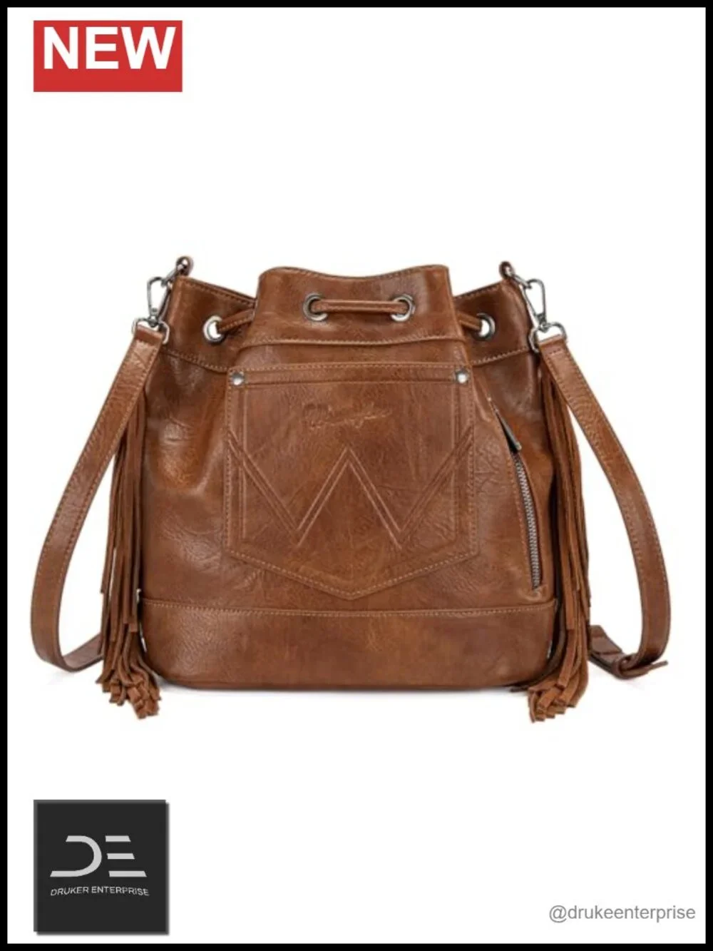 Woven Boho Bucket Purse Crossbody Tapestry Hobo Handbag Faux Leather Western